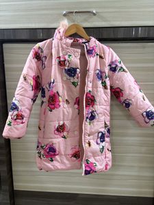 Pink Floral Puffer Jacket
