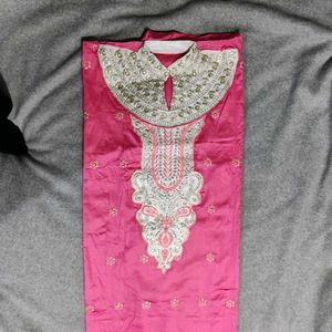 Pink Embroidered Dress Material withDupatta