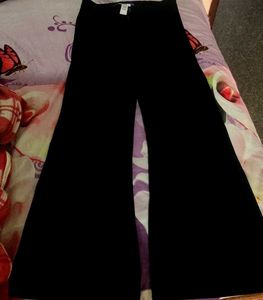 Black Flared Leg Trousers