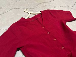 Vibrant Red Fit and Flare Dress