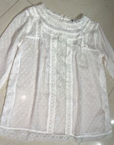 Lace Detail White Top
