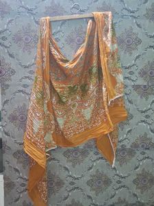 Orange Paisley Print Dupatta of 1