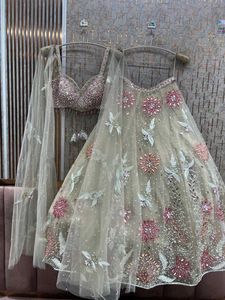 Stunning Blue Embroidered Lehenga Set