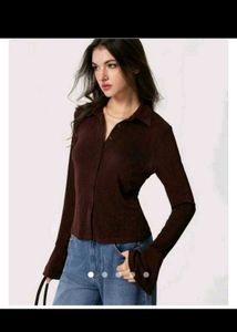 Chic Brown Bell Sleeve Top