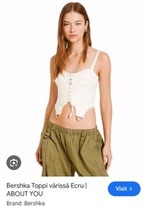Cream Lace-Up Corset Top