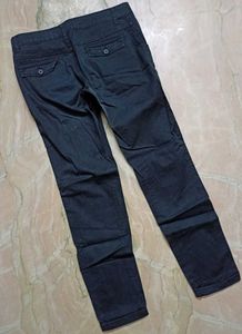 Black Semi Formal Cotton Lycra Blend Pants