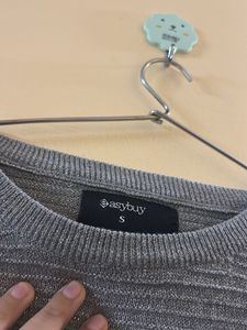 Sparkly Grey Knit Sweater