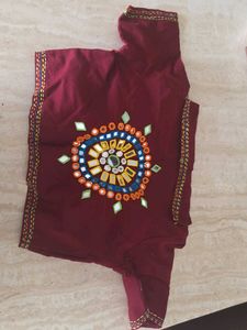 Maroon Embroidered Blouse