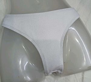 💙 White Ribbed Bikini Bottom