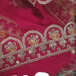 Lace, cut work lace, Dark rani colour lace