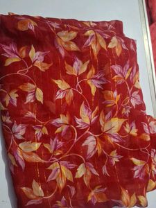 Elegant Red Floral Saree