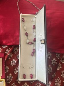 Beaded Necklace and Earring Set