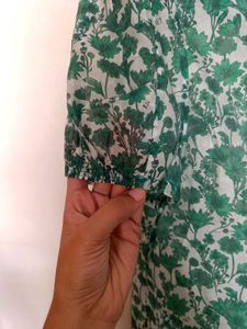 Green Floral Print top for women
