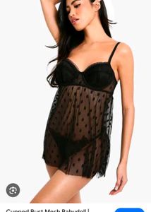 Sheer Polka Dot Babydoll slip with brief 👍