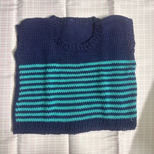 Striped Handmade Knit Sweater for Under 2 Years Ol