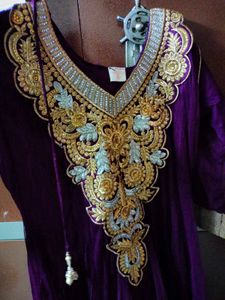 Elegant maroon Embroidered Anarkali Dress