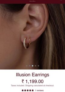 Gold Tone Crystal Embellished Spiral Earrings