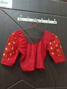 Red Readymade Saree Blouse