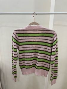 Multicoloured Striped Knit Cardigan