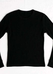 Black Long Sleeve Henley Top