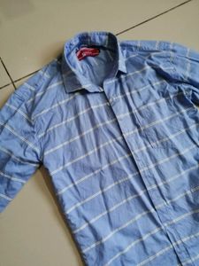 Men's Blue Striped Casual Shirt