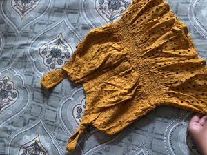Mustard Yellow Eyelet Cami Top