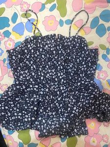 Cute Floral Peplum Top
