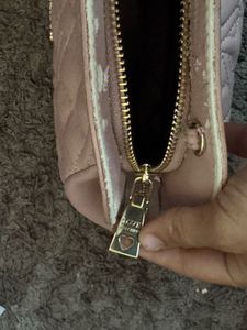 Love Moschino Pink Quilted Crossbody With Flaw