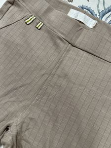 Ribbed High-Waisted Trousers