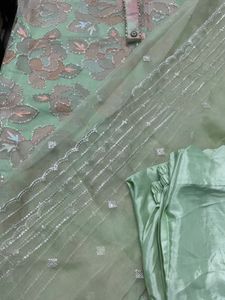 Elegant Mint Green Embroidered Pakistani Suit
