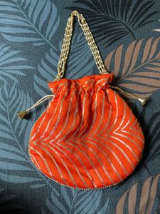 Elegant Orange Potli Bag