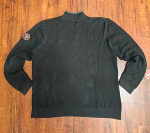 Men's Black Half-Zip Pullover Sweater