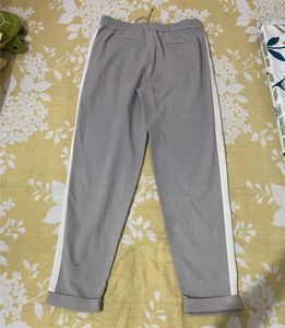 Stylish Grey Trousers with White Stripe
