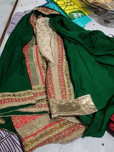 Elegan lahenga style saree Set with red colour rea