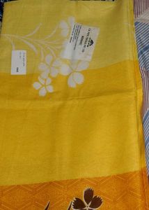 Bright Yellow Floral Single Bedsheet