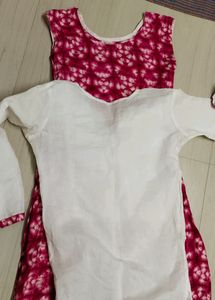 Beautiful Pink And White Kurti