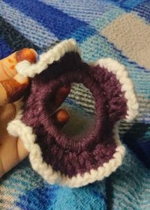 Handmade Purple Crochet Scrunchie