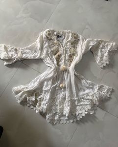 Boho Embellished White top