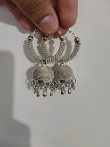 Beautiful Silver Jhumka Earrings