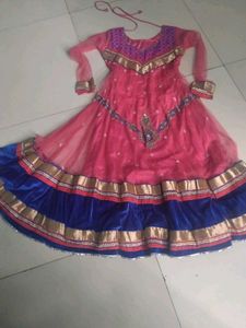 Stunning Red &amp; Blue Embroidered gown