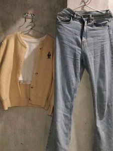 Light Wash Denim Jeans &amp; Top Set