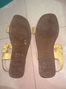 Yellow Ruffle Detail Sandals