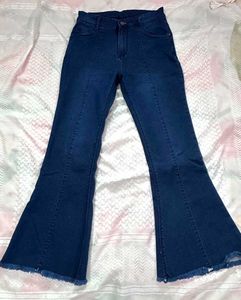 Flared Blue Denim Jeans