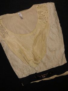 Lace Top with Embellishments