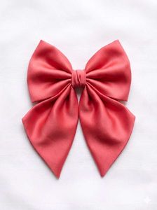 > 🎀 Premium Satin Bow Clip - Coral Pink 🎀
