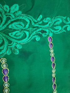 Green Floral Saree with  blouse