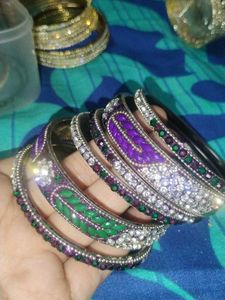 Green Purple Colour Bangles