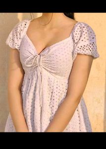 Chic White Broderie Anglaise Mini Dress