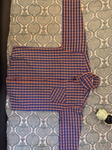 Blue & Orange Checkered Summer Shirt