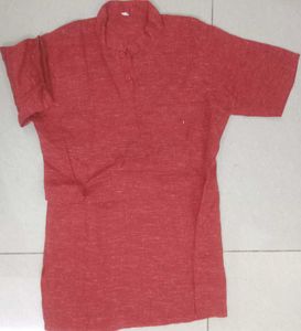 Classic Red Button-Up kurta
